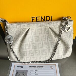 With COA: Excellent Fendi Pochette with Iconic FF Monogram